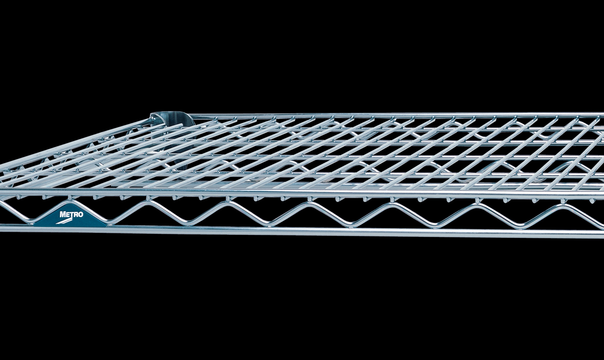Brite Metro wire shelf on a black background 