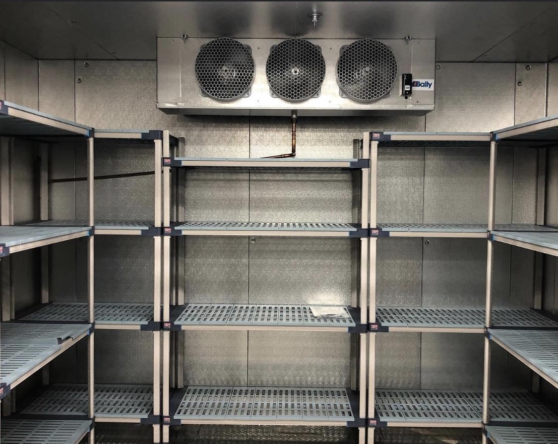 MetroMax shelving in a walk-in cooler