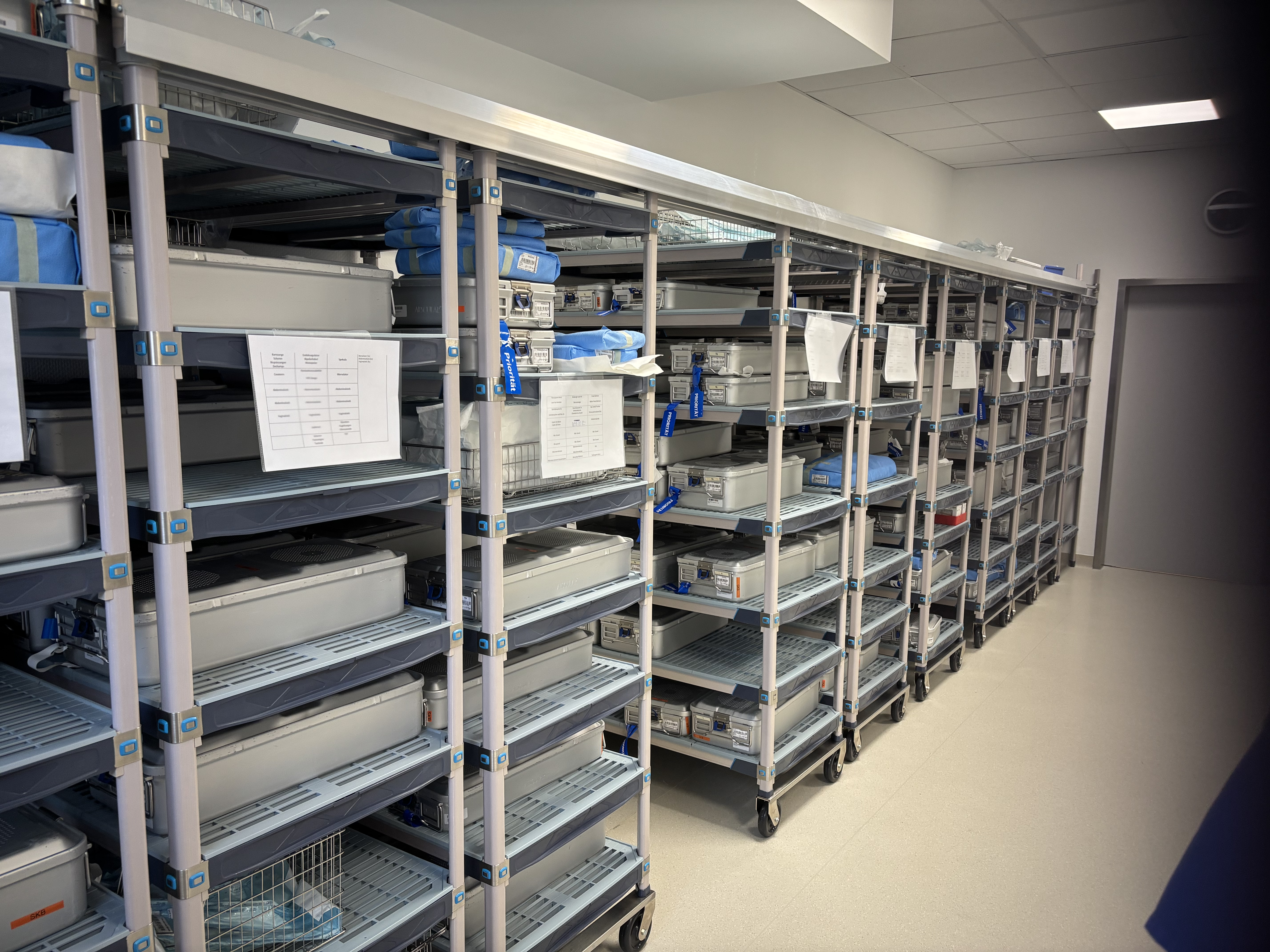MetroMax plasic high-density sterile storage in a hospital
