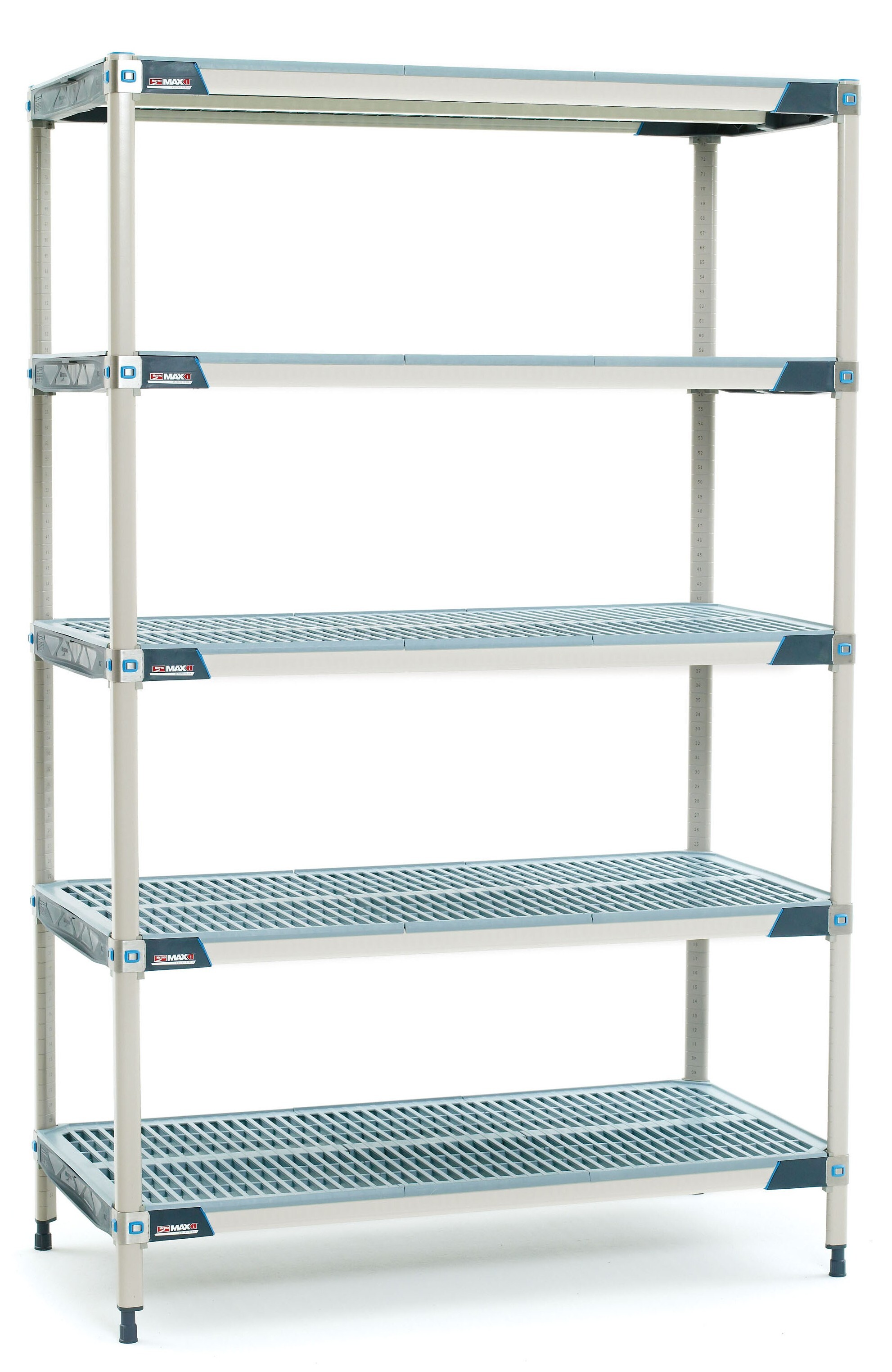 MetroMax i stationary plastic shelving unit on a white background