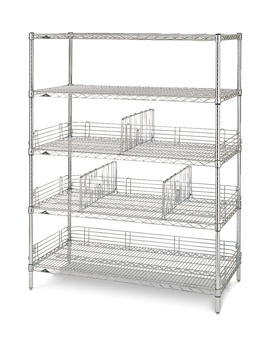 Metro Super Erecta chrome shelving unit with accessories 